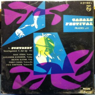 PABLO CASALS FESTIVAL PRADES schubert quintet LP VG+ A 01188 L Philips 
