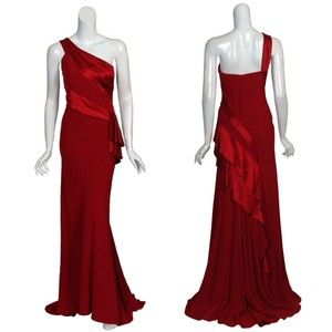 Carmen Marc Valvo Glamorous Deep Red Evening Gown Dress $2970 New 