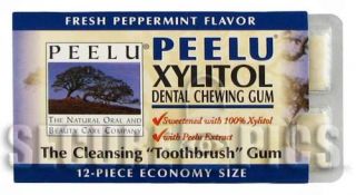 peelu xylitol dental chewing gum peppermint 12 pc