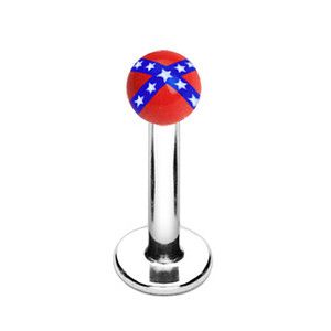   with Acrylic Rebel Flag Ball Top Tragus Piercing Cartilage N28