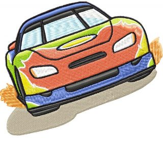 Hot Cars 10 Outline Machine Embroidery Designs
