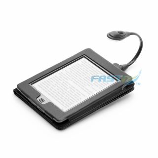 Prime Black PU Leather Case Cover for Kindle Touch with LED Light 