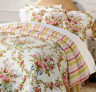 Carleton Varney Primrose 6 PC Reversible Floral Stripe Comforter Set 