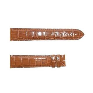 New Cartier Womens Glossy Brown Crocodile Leather Watch Strap 18mm 