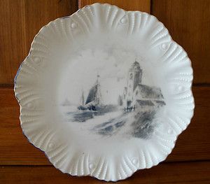 Carlsbad BFHS China Plate Antique Vintage Embossed Scalloped Austria 