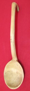 Antique Hand Carved Large Wooden Dipping Spoon from A Museum 