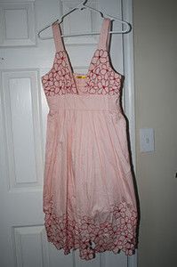 Catherine Malandrino embroidered cut out pink Sambala Dress 6 8