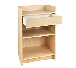 Wood Well Top Laminate Cash Register Stand w Drawer Adjustable Shelf 