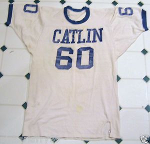    1970s Used Football Game Jersey Catlin Made By Hanessport M 38 40