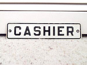 Vintage Gas Station Cash Register Store Cashier Sign