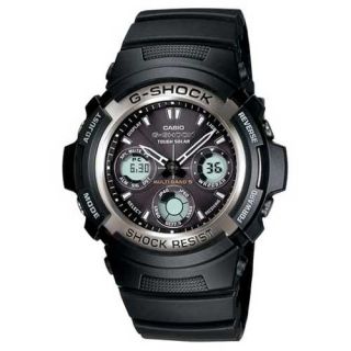 Casio G Shock Black Resin Strap Mens Watches AWG100 1A