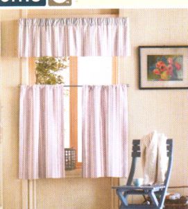 Casual Home Window Valance and Tier Set Tan New