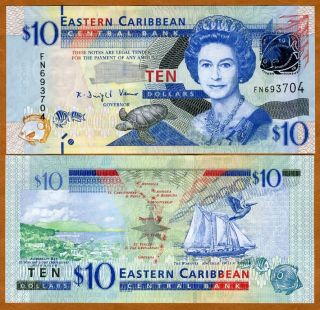 Eastern East Caribbean $10 ND 2012 P 48 New UNC Upgraded