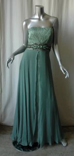 Carlos Miele Strapless Jewel Crystal Silk Gown Dress 40