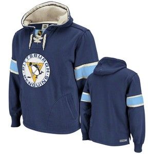PITTSBURGH PENGUINS Vintage CCM 8550 Navy Pullover Hoody XXL