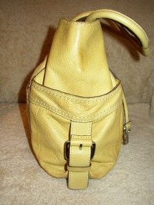 Fossil Castille Large Yellow Leather Shoulder Handbag So Gorgeous 