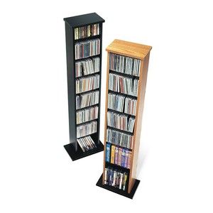 CD Rack DVD Storage Living Room Shelving Slim Media Cabinet Organizer 
