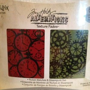 Tim Holtz Embossing Folders Pocket Watches & Steampunk Texture Fades 