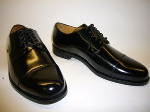 New Cole Haan Cassady Smooth Black Shiny Leather Cap Toe Lace Up Dress 