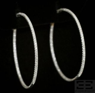 Cathy Waterman Platinum Micropave Diamond .76ct Hoop Earrings