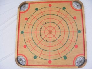 vintage carrom game board 85 with game pieces 1959