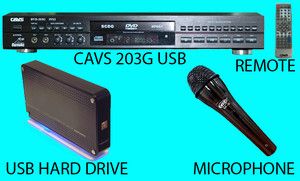 KARAOKE PLAYER CAVS 203 G USB MACHINE FREE HARD DRIVE HOLDS 20 000 CDG 