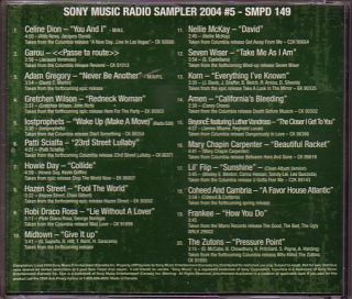   Dion Korn Sony Music Radio Sampler 2004 Various CD Canada