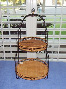 Princess House 2565 Casual Home Rattan Wire Two Tier Server
