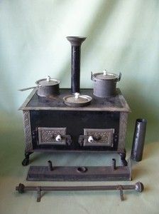 GERMAN 19th CENTURY PLAY STOVE   9 x 6 x 5 HIGH TO STOVE TOP