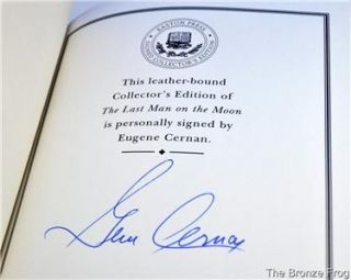 Eugene Cernan Signed Easton Press The Last Man on The Moon Leather 