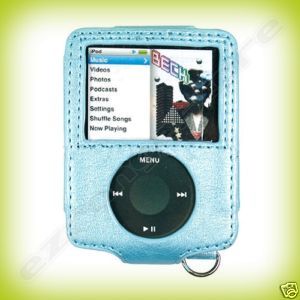 Kroo 3rd Generation iPod Leather Case Metallic Blue