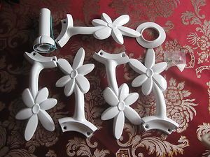   White Flower Ceiling Fan Blade Arms for Replacement Parts 4 Fans