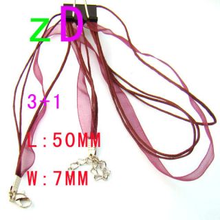   18＂Ribbon Voile Chain Cord Necklace Clasp Jewelry Design