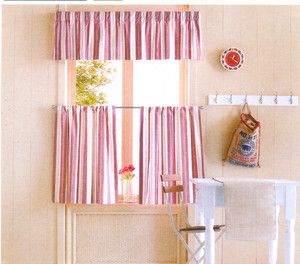 Casual Home Window Valance and Tier Set Pink New