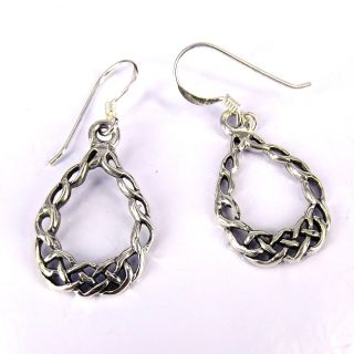 earrings earrings plain cute celtic knot teardrop 925 silver earrings