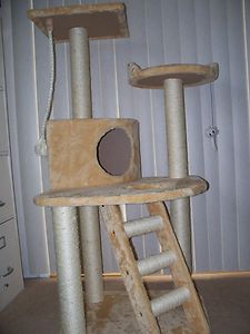 Tree House Condo Cat Furniture Scratching Sisal Posts 2 Beds Ladder 