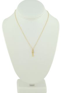Charlene K Gold Circle Key Pendant Necklace   14 K Gold Vermeil