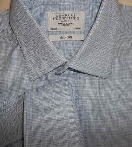 CHARLES TYRWHITT   GORGEOUS Baby Blue FC Cotton Dress Shirt 16.5 34 