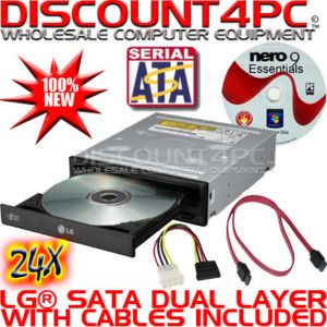   GH24NS70 SATA CD DVD RW Burner Drive with Nero Software Cables