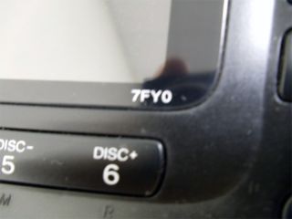 Honda Accord 6 Disc Changer CD Player Radio Stereo 7FY0 Premium Audio 