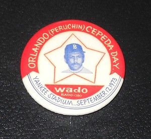    PM10 Baseball Pin Coin Orlando Cepeda Day Yankee Stadium WADO Radio