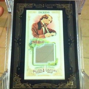 2012 Allen And & Ginter Framed Mini Charles Dickens Dna Hair Relic 1/1 