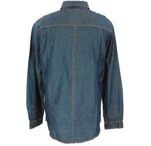 Sovereign Code Excess Chambray Sz Large Button Down Long Sleeve Jean 