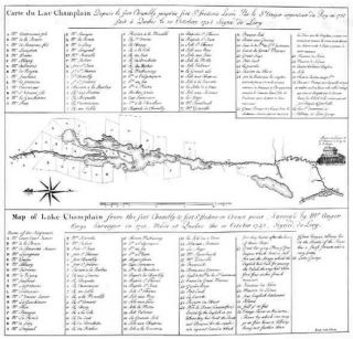 MAP OF LAKE CHAMPLAIN FROM THE FORT CHAMBLY TO FORT ST FREDERIC OR 