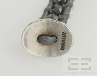 Chan Luu Gunmetal Beaded Pewter Leather Cord Wrap Bracelet