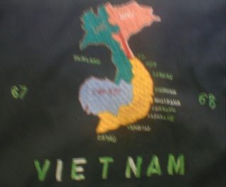 Vint 1967 68 Souvenir Vietnam Jacket Camranh Fighters by Day Lovers by 