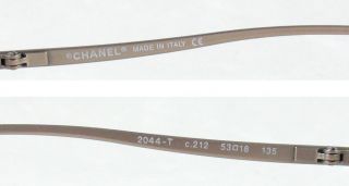 Authentic Chanel 2044T Eyeglasses Frame Made in Italy Titanium 53 18 