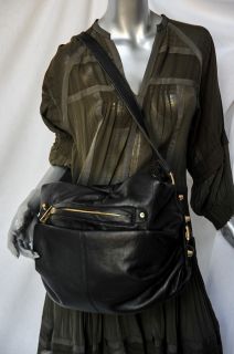 CC Skye Black Large Leather Slouchy Hobo Shoulder Bag Satchel Handbag 