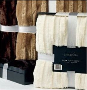 New Charisma Plush Luxury Faux Fur Throw in Gift Box Beige 60X70 $70 