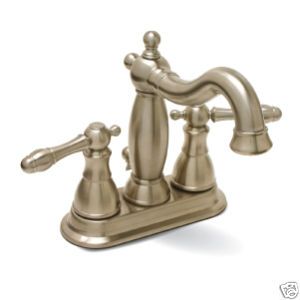 Premier Charlestown Two Handle Bathroom Lavatory Sink Faucet Brushed 